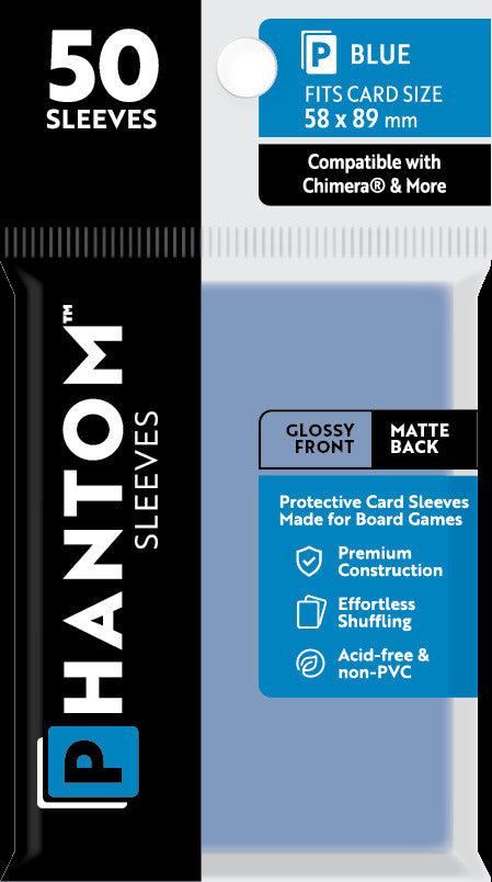 Phantom Sleeves: Blue Size (58mm x 89mm) - Gloss/Matte (50)