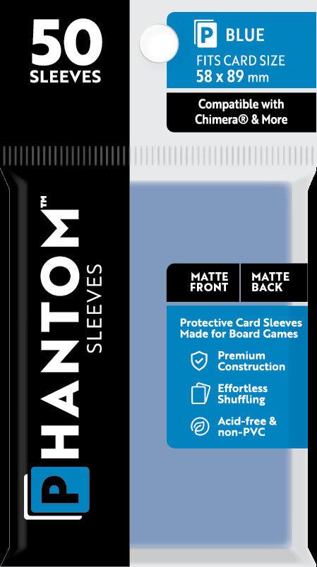 Phantom Sleeves: Blue Size (58mm x 89mm) - Matte/Matte (50)