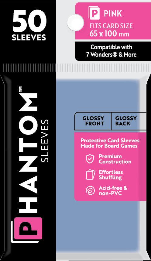 Phantom Sleeves: Pink Size (65mm x 100mm) - Gloss/Gloss (50)