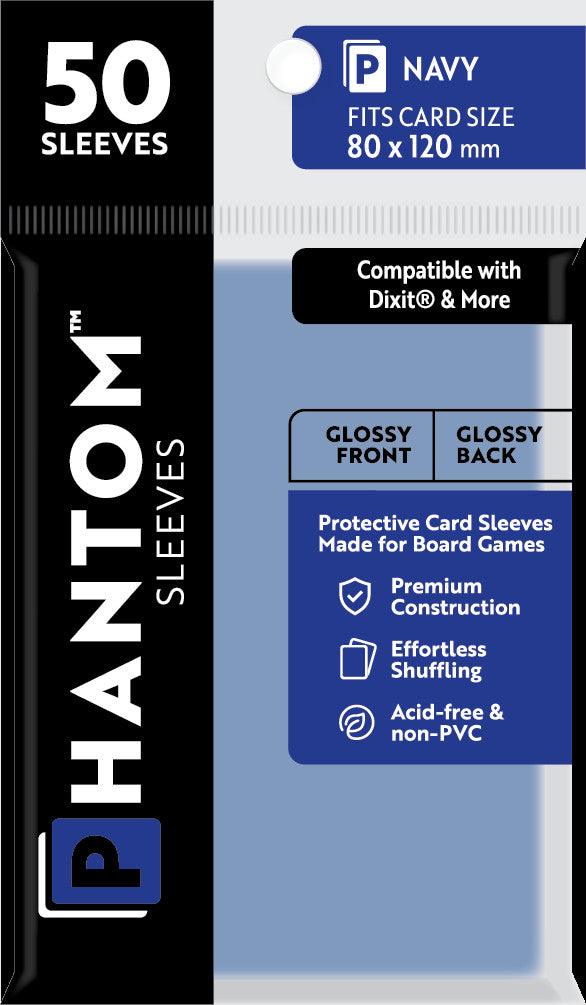 Phantom Sleeves: Navy Size (80mm x 120mm) - Gloss/Gloss (50)