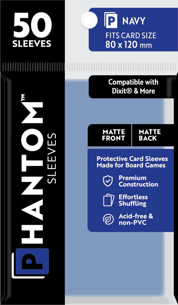 Phantom Sleeves: Navy Size (80mm x 120mm) - Matte/Matte (50)
