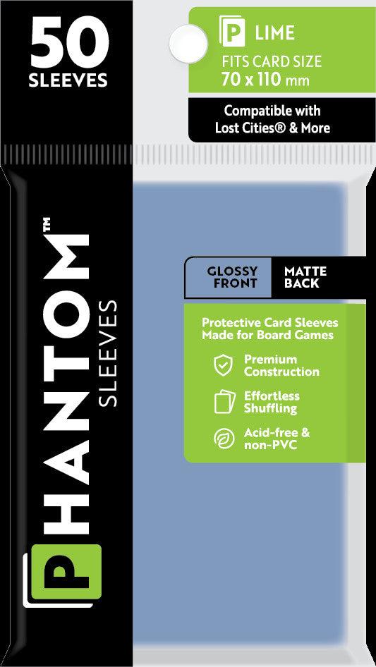 Phantom Sleeves: Lime Size (70mm x 110mm) - Gloss/Matte (50)