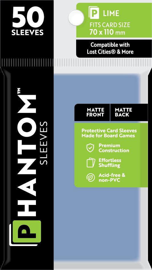 Phantom Sleeves: Lime Size (70mm x 110mm) - Matte/Matte (50)