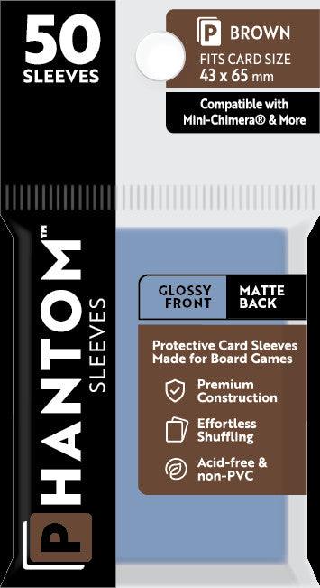 Phantom Sleeves: Brown Size (43mm x 65mm) - Gloss/Matte (50)