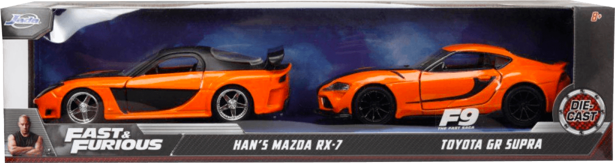 Fast & Furious - Han's Mazda RX-7 & Toyota GR S 1:32 Scale 2-Pack Jada Toys Titan Pop Culture