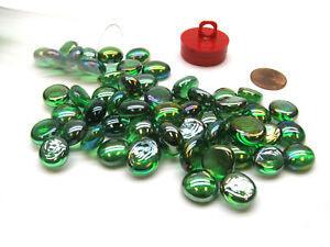 Gaming Stones Crystal Green Iridized Glass Stones (Qty 23-27) in 4" Tube Chessex Titan Pop Culture