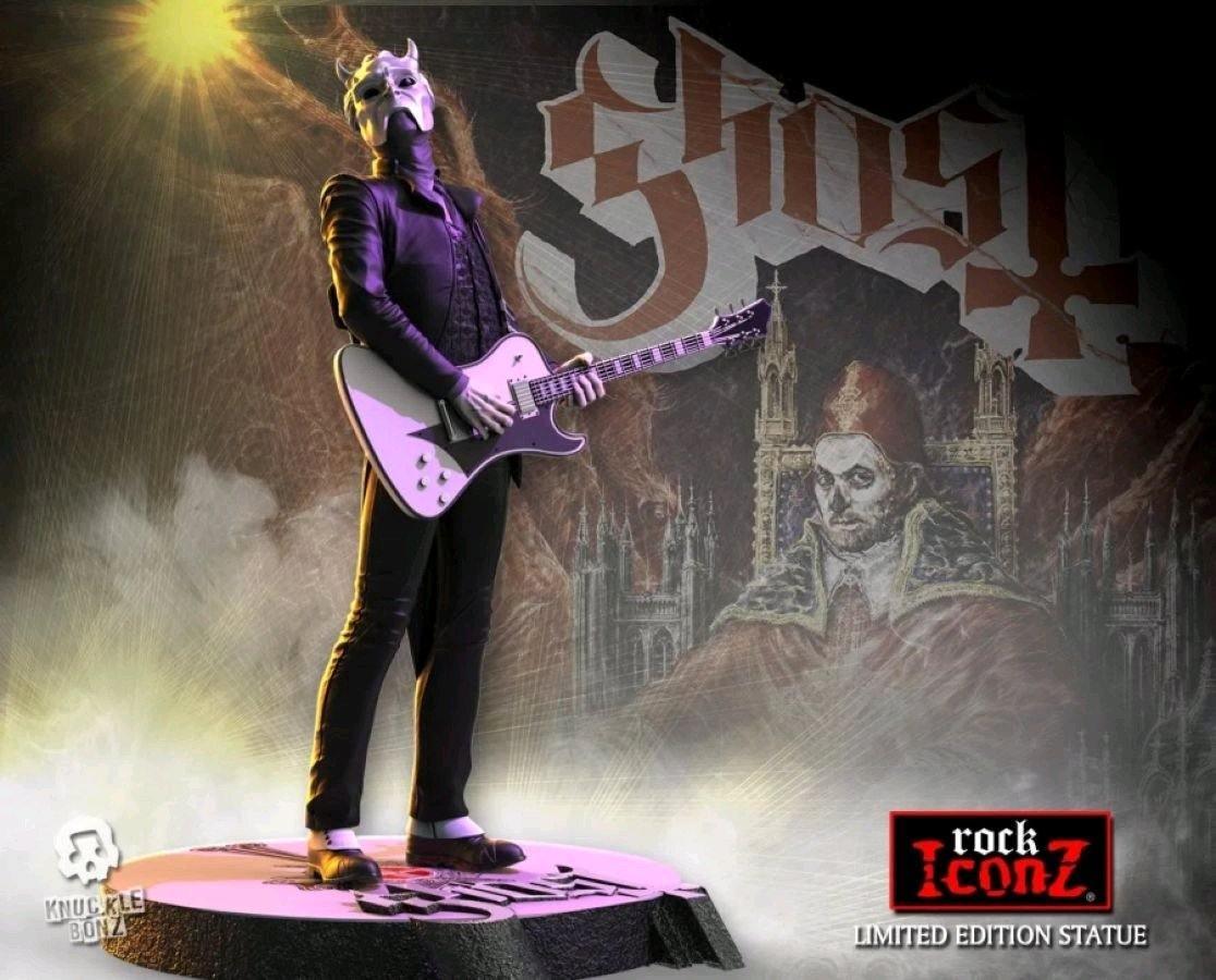 Ghost - Nameless Ghoul White Guitar Rock Iconz Statue  KnuckleBonz Titan Pop Culture