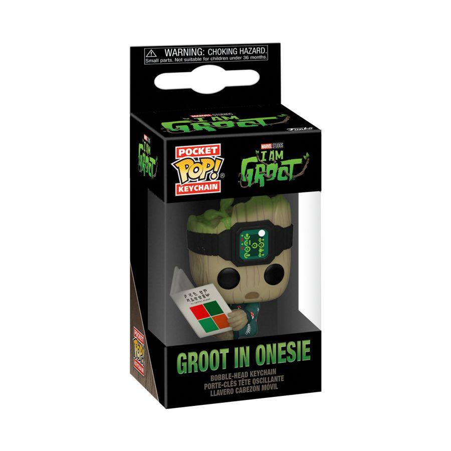 FUN70647 I Am Groot (TV) - Groot PJs w/book Pop! Keychain - Funko - Titan Pop Culture