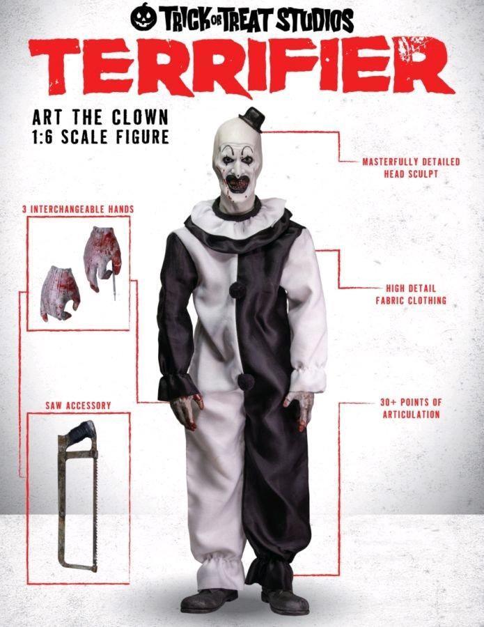 Terrifier - Art the Clown 1:6 Scale 12" Action Figure  Trick or Treat Studios Titan Pop Culture