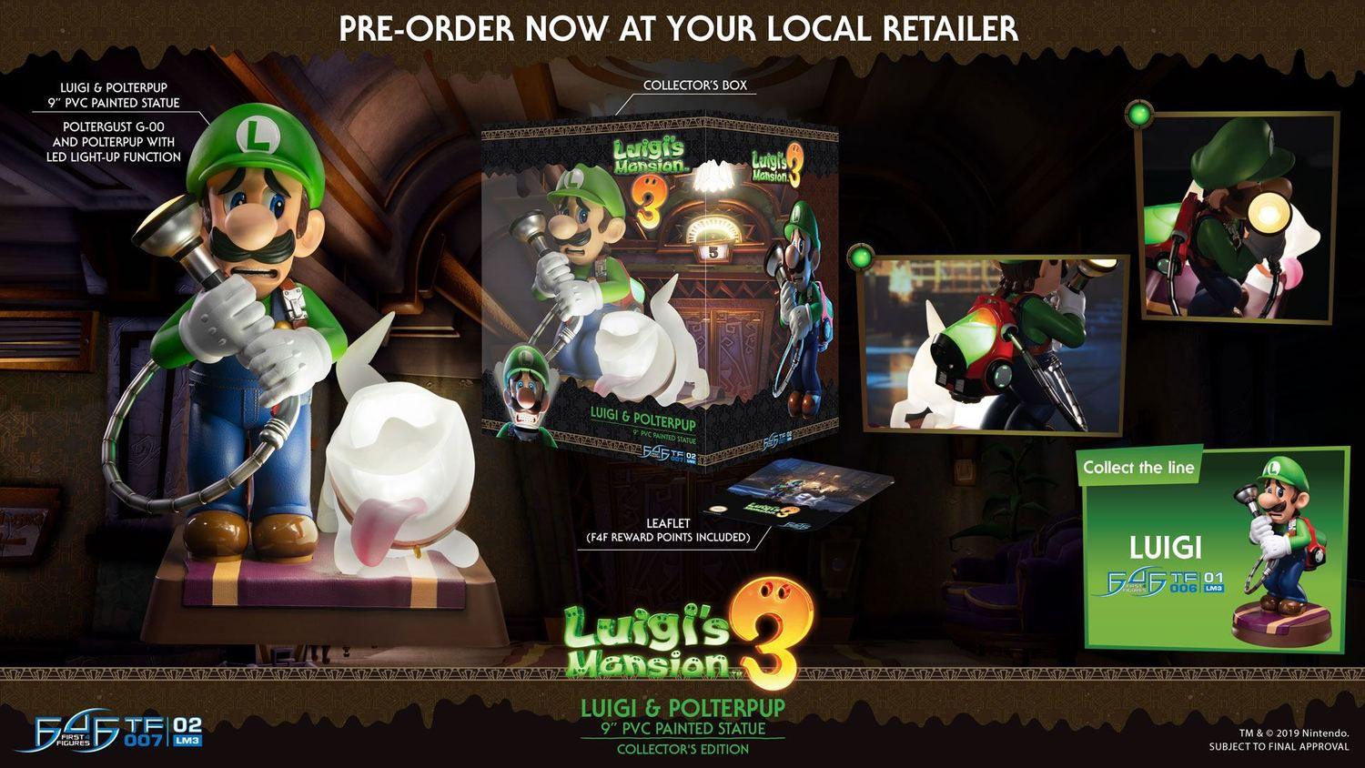 F4FLM03CO Luigi's Mansion 3 - Luigi 9" PVC Statue Collector's Edition - First 4 Figures - Titan Pop Culture