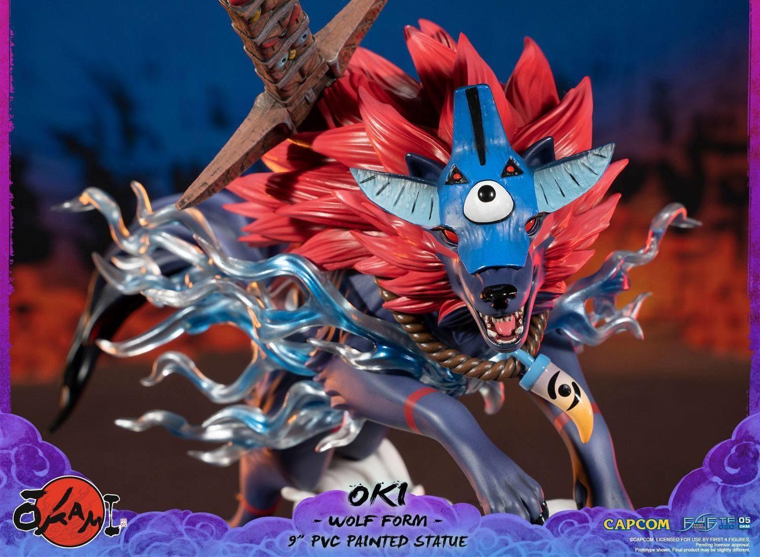 F4FOKAOWST Okami - Oki (Wolf Form) 9" PVC Statue - First 4 Figures - Titan Pop Culture