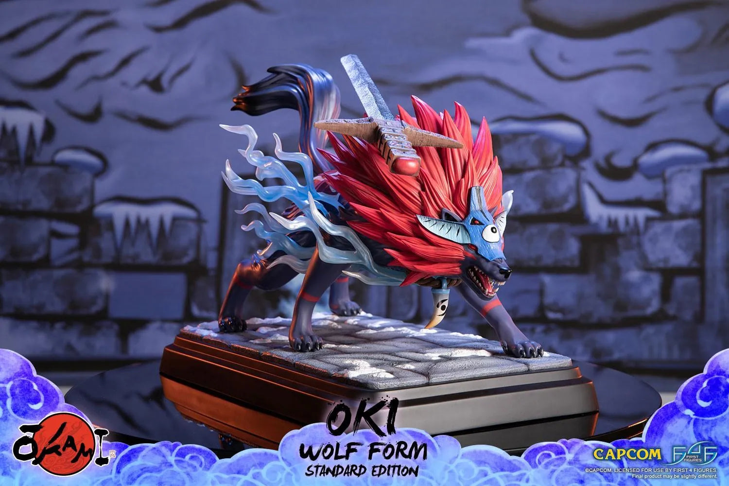 F4FOKOWRST Okami - Oki (Wolf Form) Statue - First 4 Figures - Titan Pop Culture