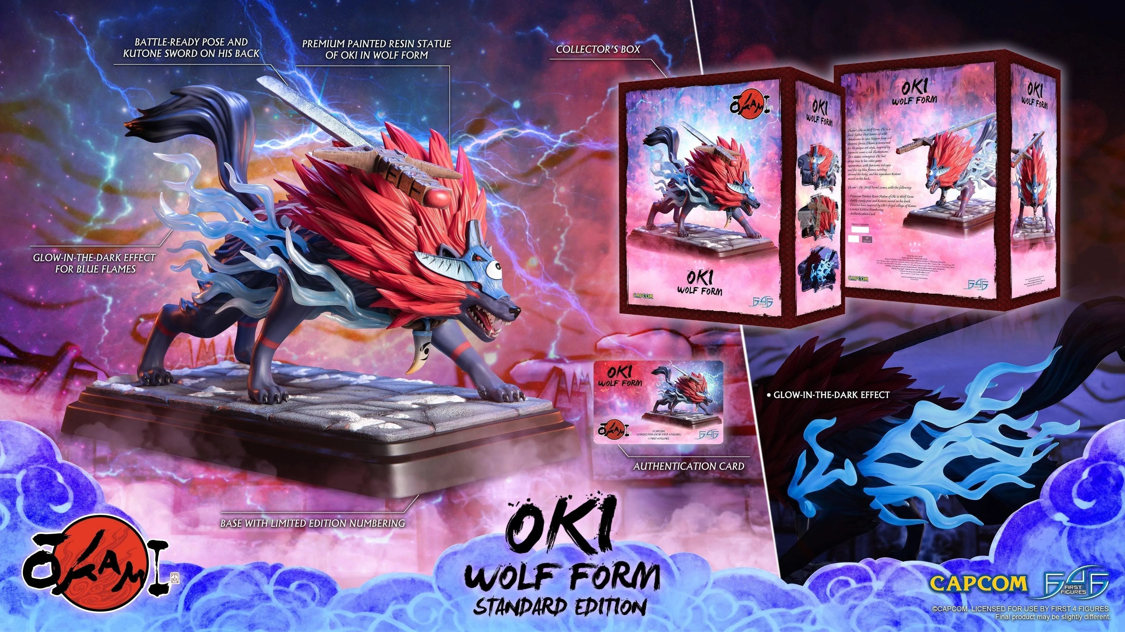 F4FOKOWRST Okami - Oki (Wolf Form) Statue - First 4 Figures - Titan Pop Culture