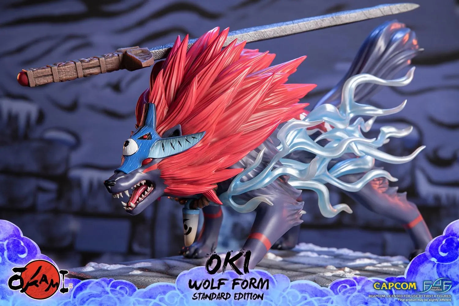 F4FOKOWRST Okami - Oki (Wolf Form) Statue - First 4 Figures - Titan Pop Culture