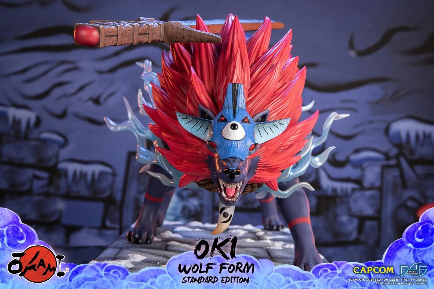 F4FOKOWRST Okami - Oki (Wolf Form) Statue - First 4 Figures - Titan Pop Culture