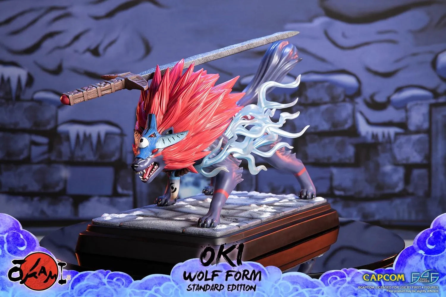 F4FOKOWRST Okami - Oki (Wolf Form) Statue - First 4 Figures - Titan Pop Culture