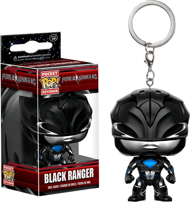 FUN12351 Power Rangers Movie - Black Ranger Pocket Pop! Keychain - Funko - Titan Pop Culture