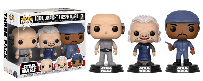 FUN14957 Star Wars - Lobot, Ugnaught, Bespin Guard US Exclusive Pop! Vinyl 3-Pack - Funko - Titan Pop Culture