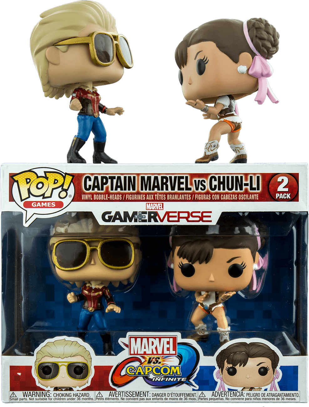 FUN22767 Marvel vs Capcom: Infinite - Captain Marvel vs Chun-Li Pop! Vinyl 2-pack - Funko - Titan Pop Culture