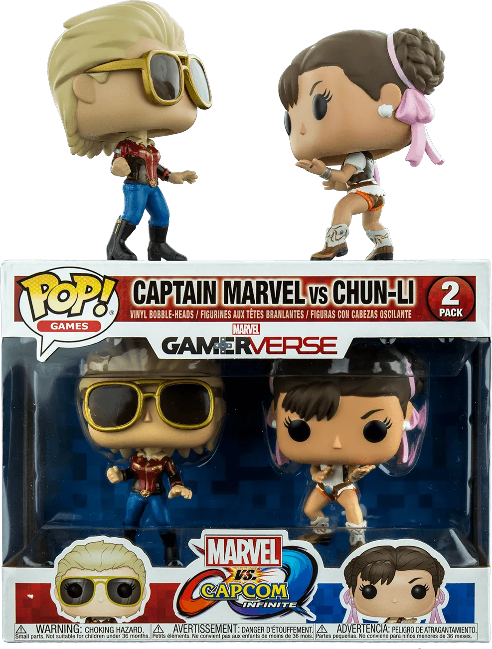 FUN22767 Marvel vs Capcom: Infinite - Captain Marvel vs Chun-Li Pop! Vinyl 2-pack - Funko - Titan Pop Culture