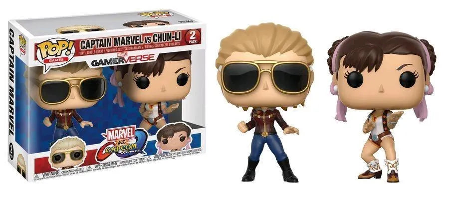 FUN22767 Marvel vs Capcom: Infinite - Captain Marvel vs Chun-Li Pop! Vinyl 2-pack - Funko - Titan Pop Culture