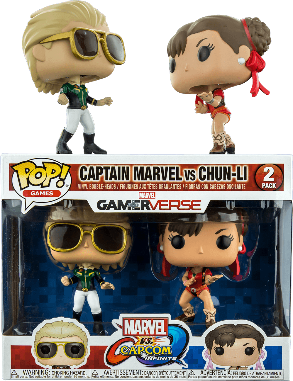 FUN23978 Marvel vs Capcom: Infinite - Captain Marvel vs Chun-Li US Exclusive Pop! Vinyl 2-Pack - Funko - Titan Pop Culture