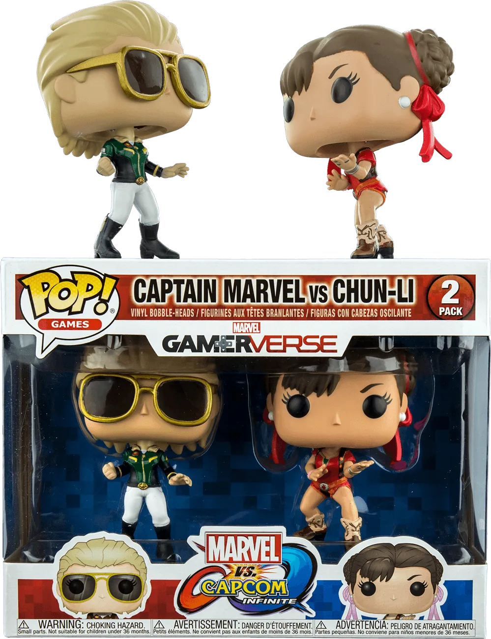 FUN23978 Marvel vs Capcom: Infinite - Captain Marvel vs Chun-Li US Exclusive Pop! Vinyl 2-Pack - Funko - Titan Pop Culture