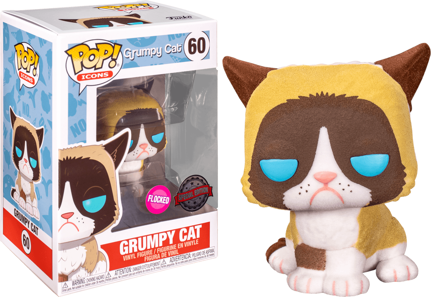FUN33988 Grumpy Cat - Grumpy Cat Flocked US Exclusive Pop! Vinyl [RS] - Funko - Titan Pop Culture