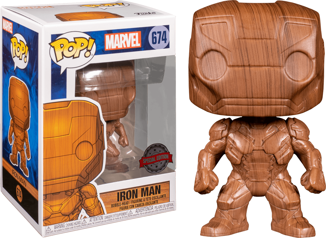 FUN36579 Iron Man - Iron Man Wood Deco US Exclusive Pop! Vinyl [RS] - Funko - Titan Pop Culture