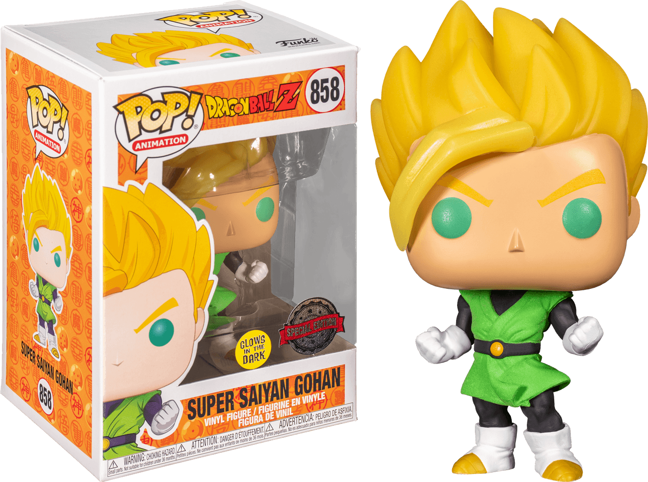 FUN36711 Dragon Ball Z - Gohan Super Saiyan Glow US Exclusive Pop! Vinyl [RS] - Funko - Titan Pop Culture