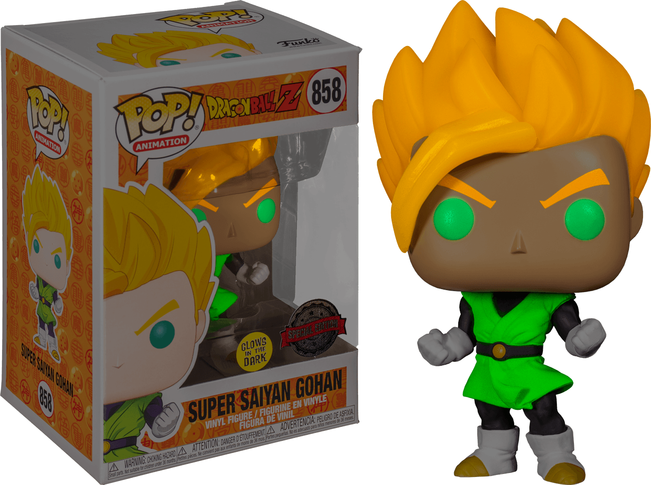 FUN36711 Dragon Ball Z - Gohan Super Saiyan Glow US Exclusive Pop! Vinyl [RS] - Funko - Titan Pop Culture