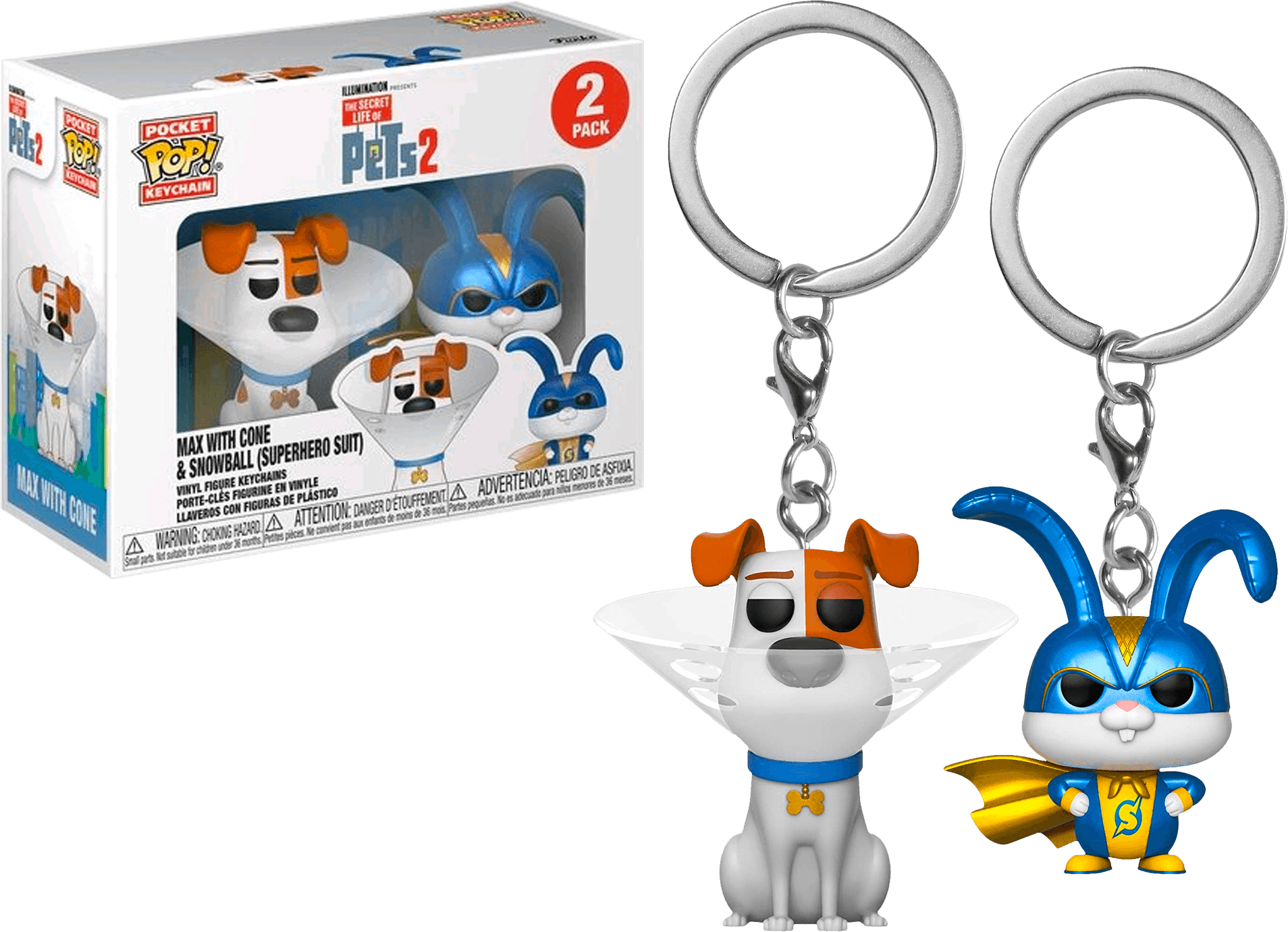 FUN39753 Secret Life of Pets 2 - Max & Snowball US Exclusive Pocket Pop! Keychain 2-pack - Funko - Titan Pop Culture