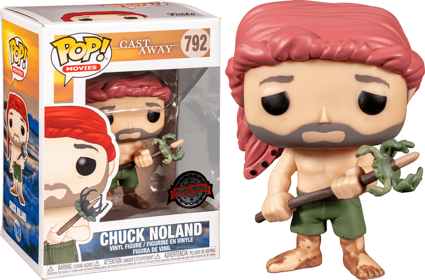 FUN42649 Cast Away - Chuck with Spear & Crab US Exclusive Pop! Vinyl - Funko - Titan Pop Culture