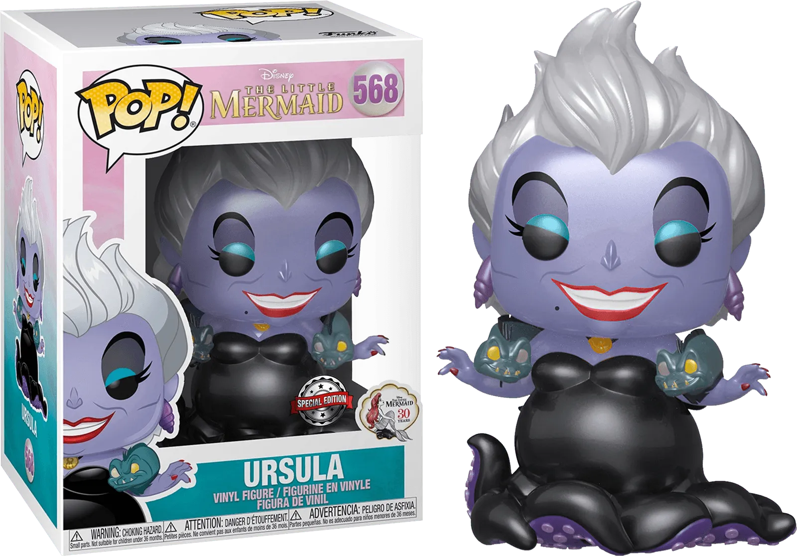 FUN42764 Little Mermaid - Ursula with Eels Metallic Pop! Vinyl - Funko - Titan Pop Culture