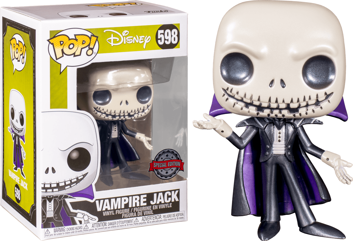 FUN44491 The Nightmare Before Christmas - Jack Vampire Metallic US Exclusive Pop! Vinyl - Funko - Titan Pop Culture