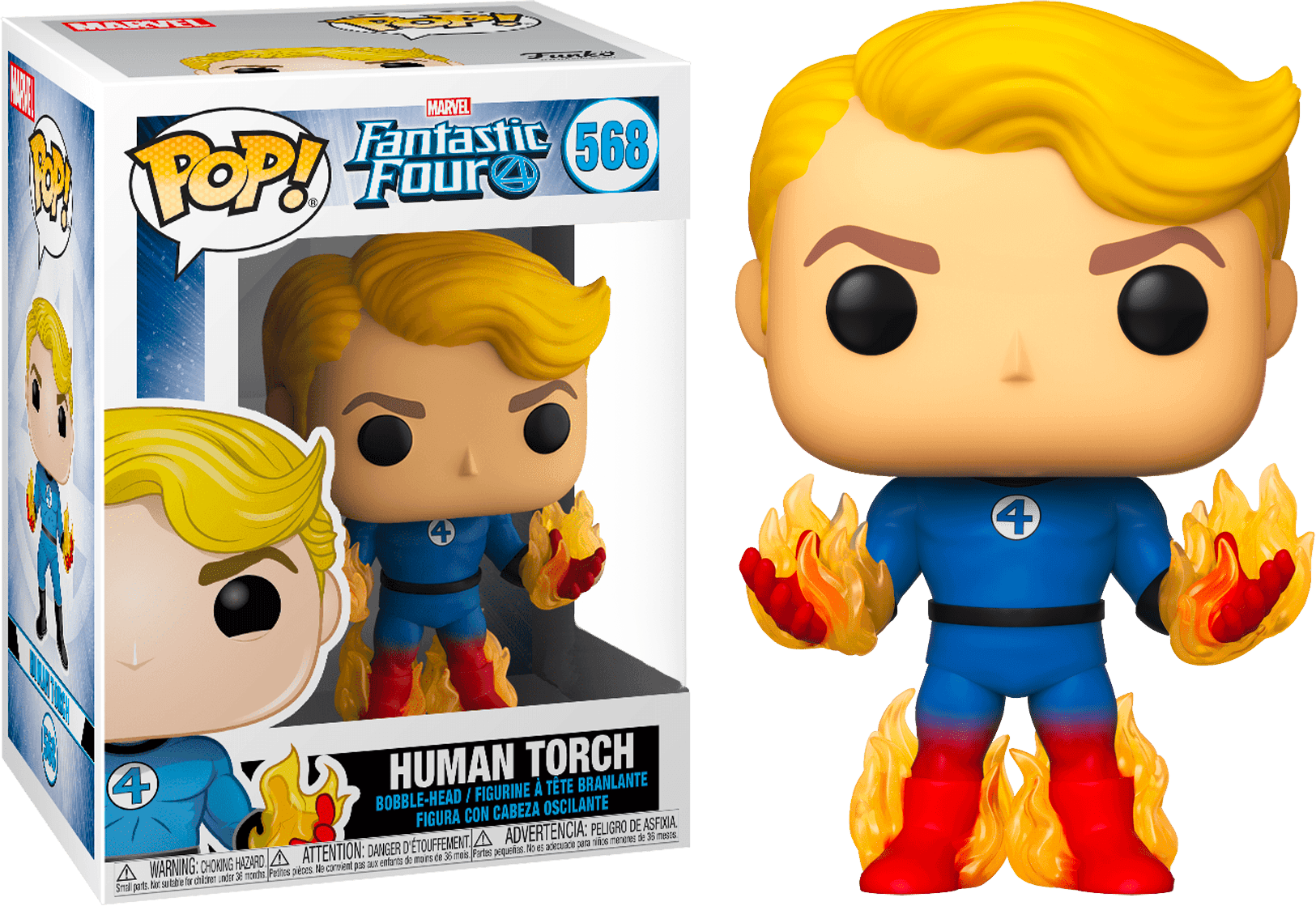 FUN45007 Fantastic Four - Human Torch with Flames US Exclusive Pop! Vinyl - Funko - Titan Pop Culture