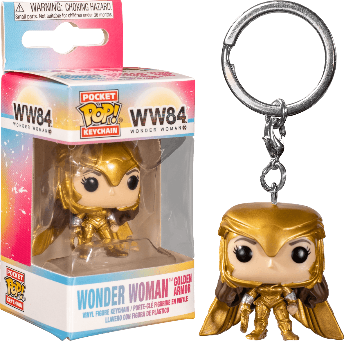 FUN46697 Wonder Woman: 1984 - Wonder Woman Gold Power Pose Pocket Pop! Keychain - Funko - Titan Pop Culture