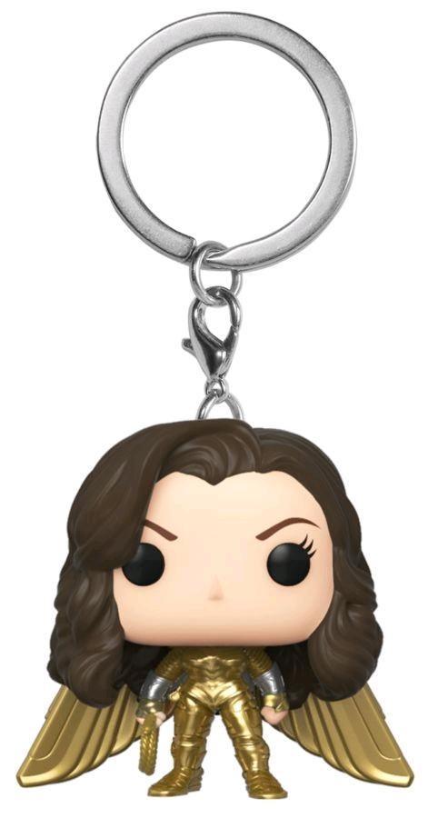 FUN46698 Wonder Woman: 1984 - Wonder Woman Gold No Helmet Pocket Pop! Keychain - Funko - Titan Pop Culture