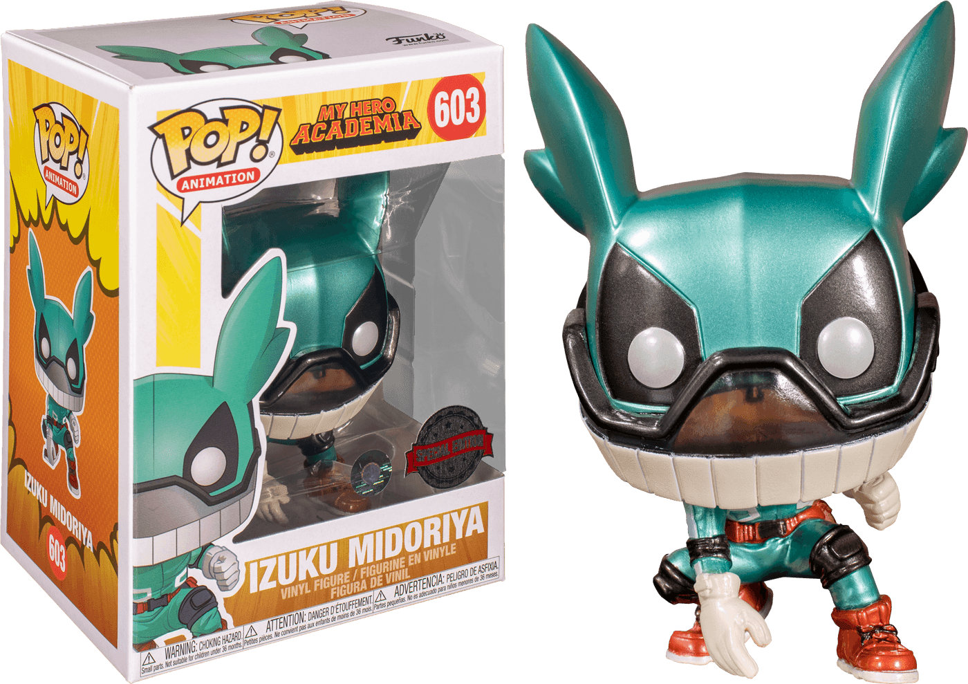 FUN47157 My Hero Academia - Deku with Helmet Metallic US Exclusive Pop! Vinyl [RS] - Funko - Titan Pop Culture