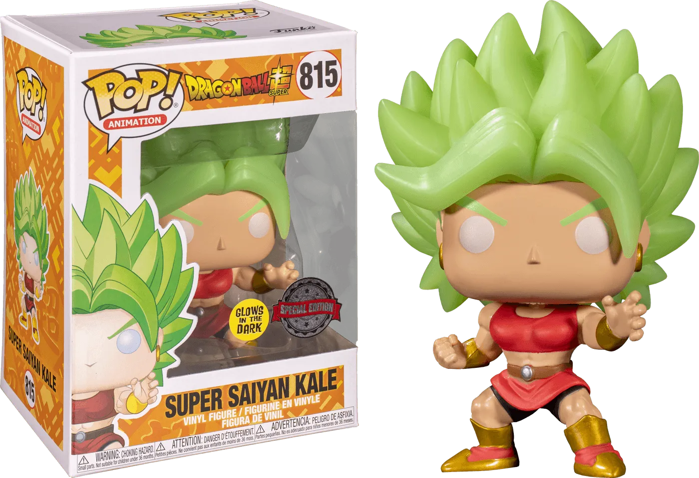 FUN48577Less Dragon Ball Super - Super Saiyan Kale Glow US Exclusive Pop! Vinyl - Less Than Perfect - Funko - Titan Pop Culture