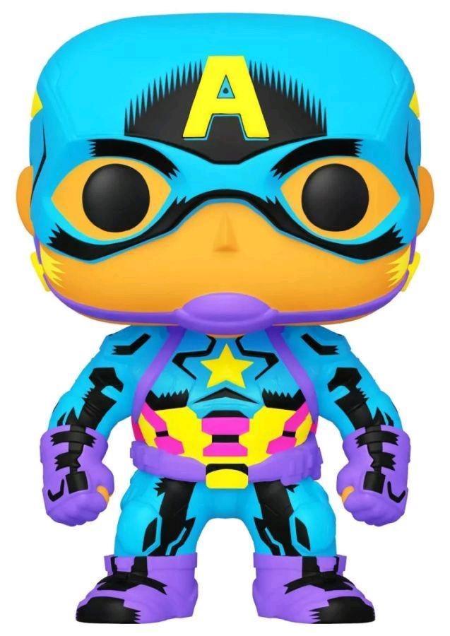 FUN48845 Marvel Comics - Captain America Black Light US Exclusive Pop! Vinyl [RS] - Funko - Titan Pop Culture