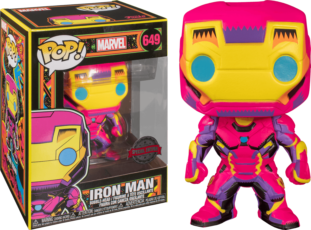 FUN48846 Marvel Comics - Iron Man Black Light US Exclusive Pop! Vinyl [RS] - Funko - Titan Pop Culture