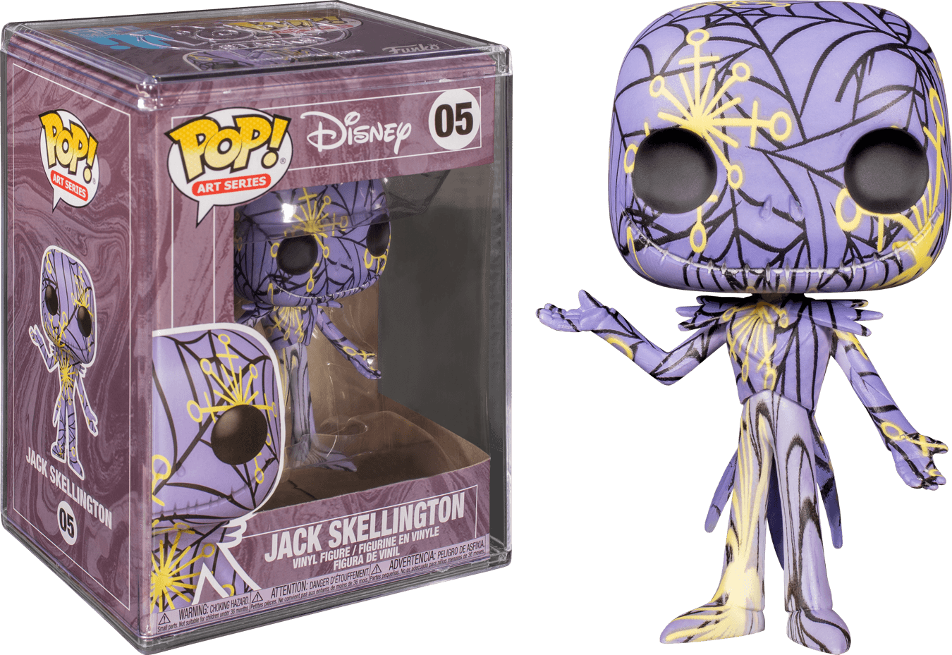 FUN49300 The Nightmare Before Christmas - Jack (Artist) Purple & Yellow Pop! Vinyl with Protector - Funko - Titan Pop Culture