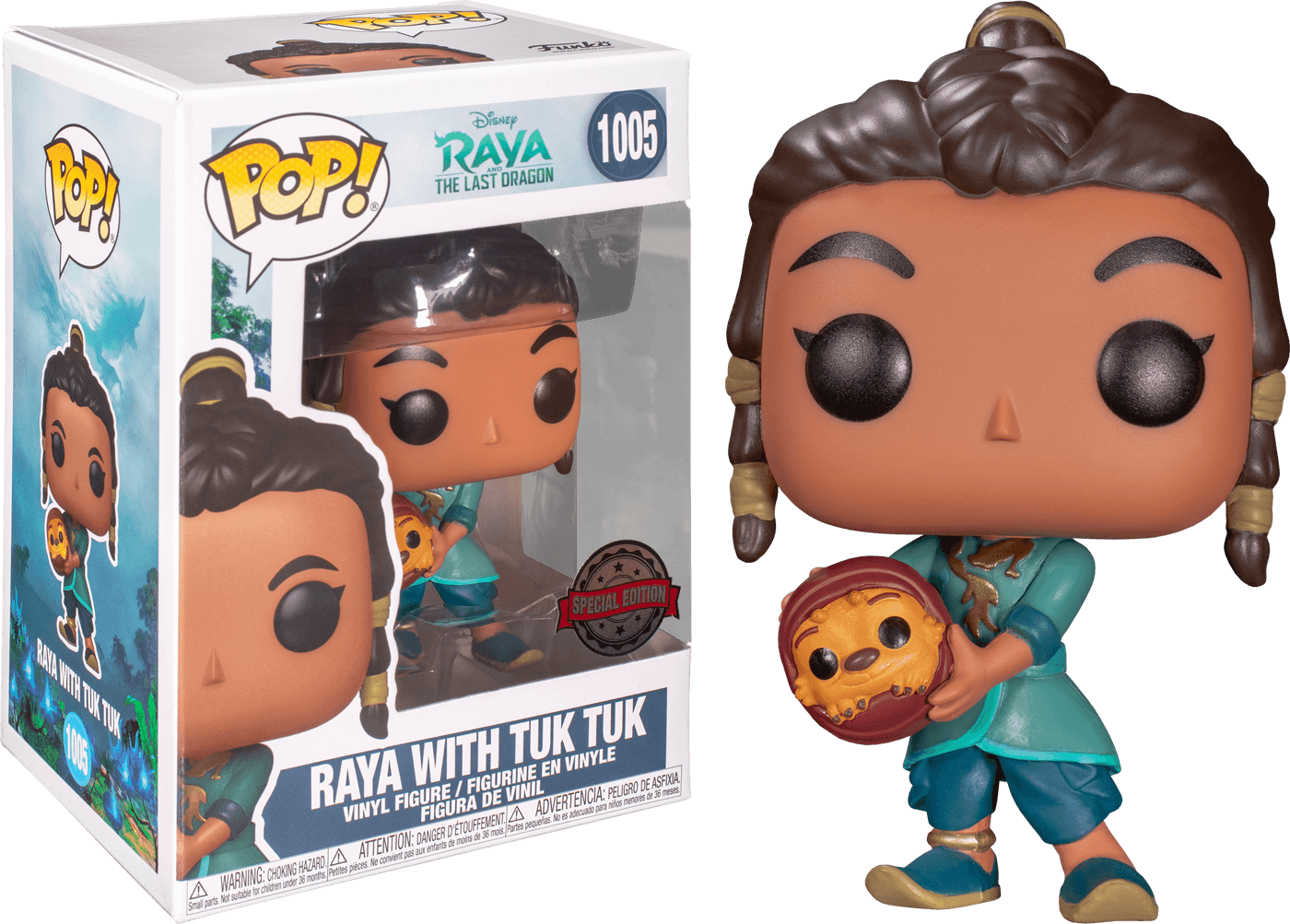 FUN50555 Raya and the Last Dragon - Young Raya with Baby Tuk Tuk US Exclusive Pop! Vinyl [RS] - Funko - Titan Pop Culture