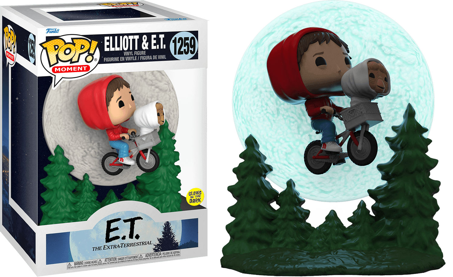 FUN50769 E.T. the Extra-Terrestrial - Elliot & E.T. Bike Flying Glow Pop! Moment - Funko - Titan Pop Culture