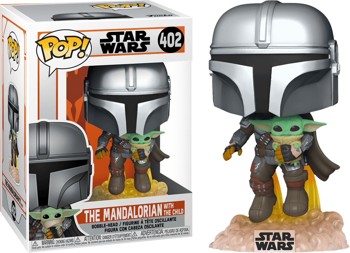 FUN50959 Star Wars: The Mandalorian - Mandalorian with the Child Jetpack Flying Pop! Vinyl - Funko - Titan Pop Culture