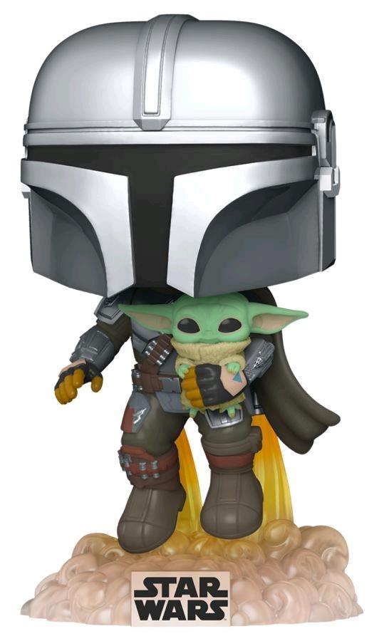 FUN50959 Star Wars: The Mandalorian - Mandalorian with the Child Jetpack Flying Pop! Vinyl - Funko - Titan Pop Culture