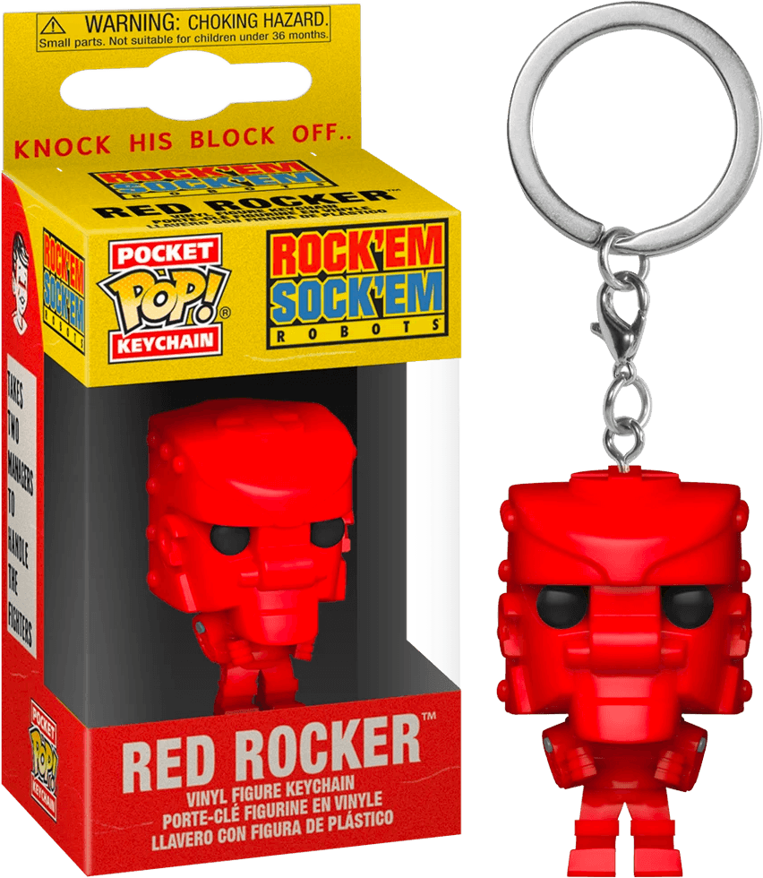 FUN51328 Mattel - Rock Em Sock Em Robot Red Pocket Pop! Keychain - Funko - Titan Pop Culture