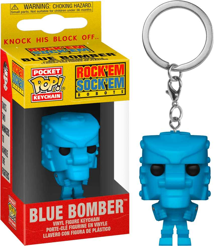 FUN51329 Mattel - Rock Em Sock Em Robot Blue Pocket Pop! Keychain - Funko - Titan Pop Culture