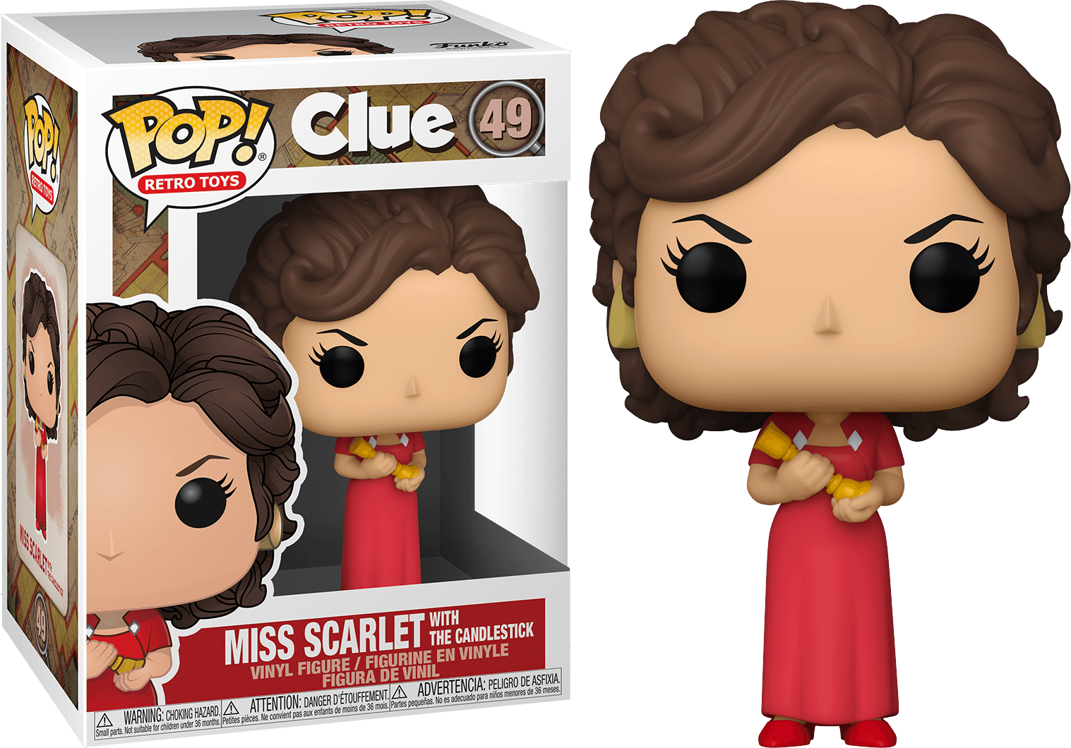 FUN51452 Clue - Miss Scarlet with Candlestick Pop! Vinyl - Funko - Titan Pop Culture